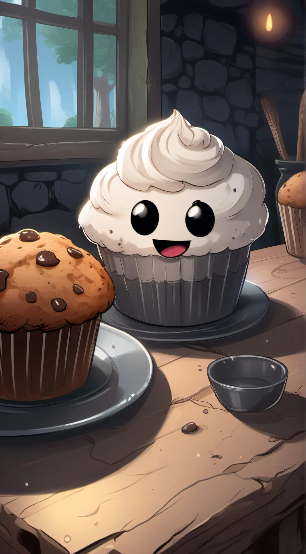 ai character: Muffin background