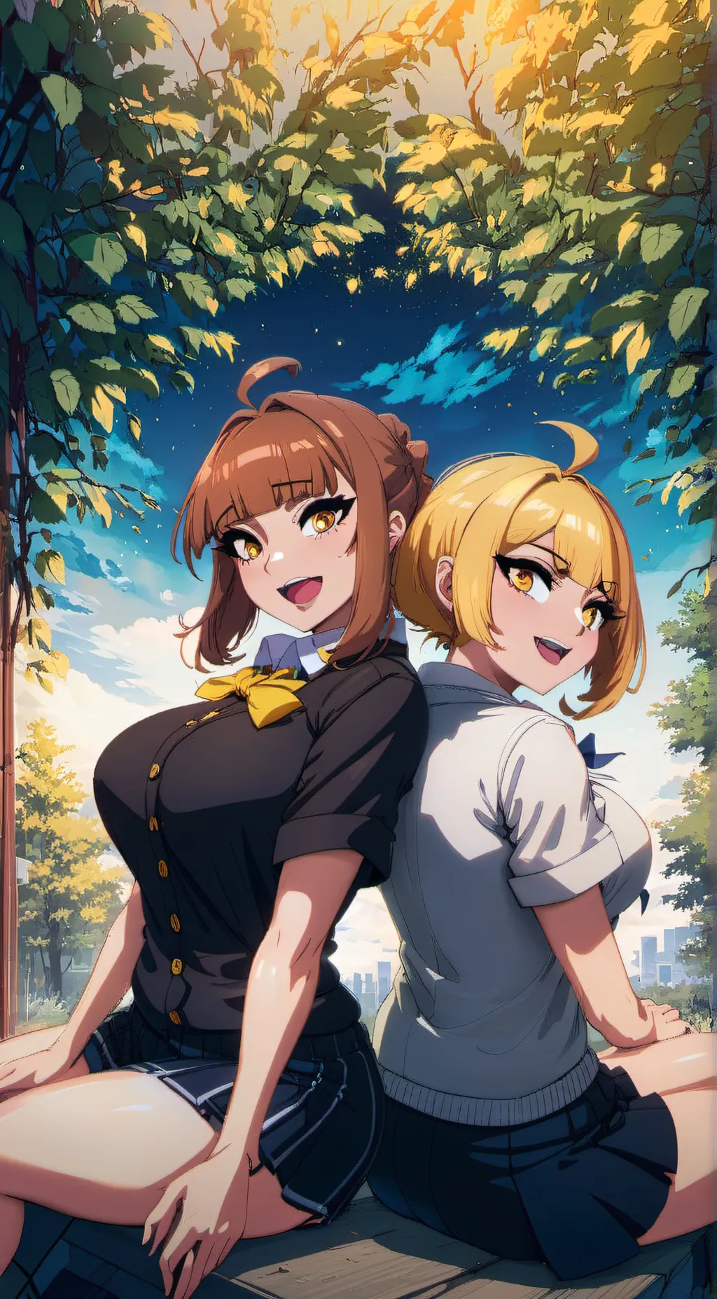 ai character: Ochaco & Toga background
