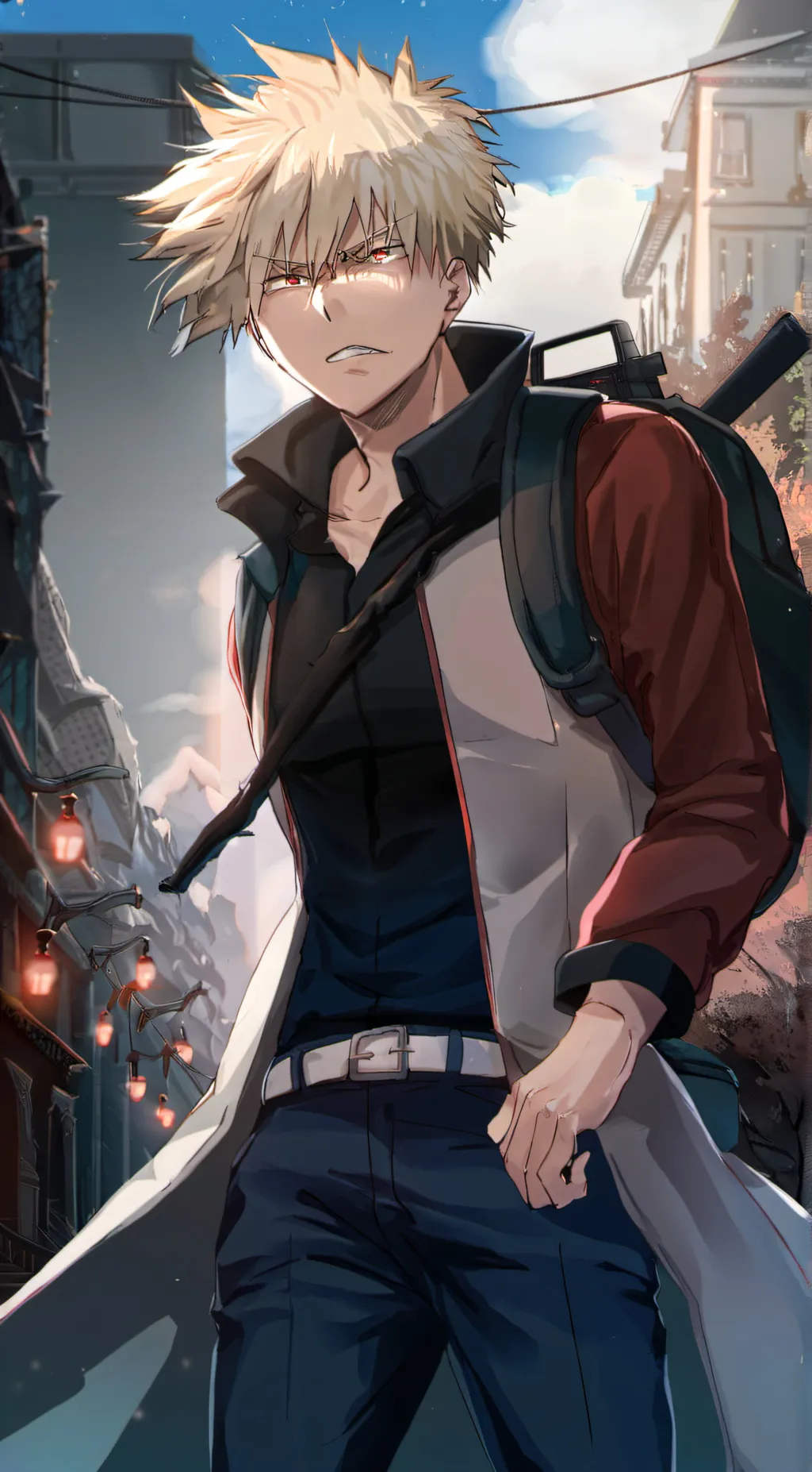 ai character: Katsuki Bakugo  background