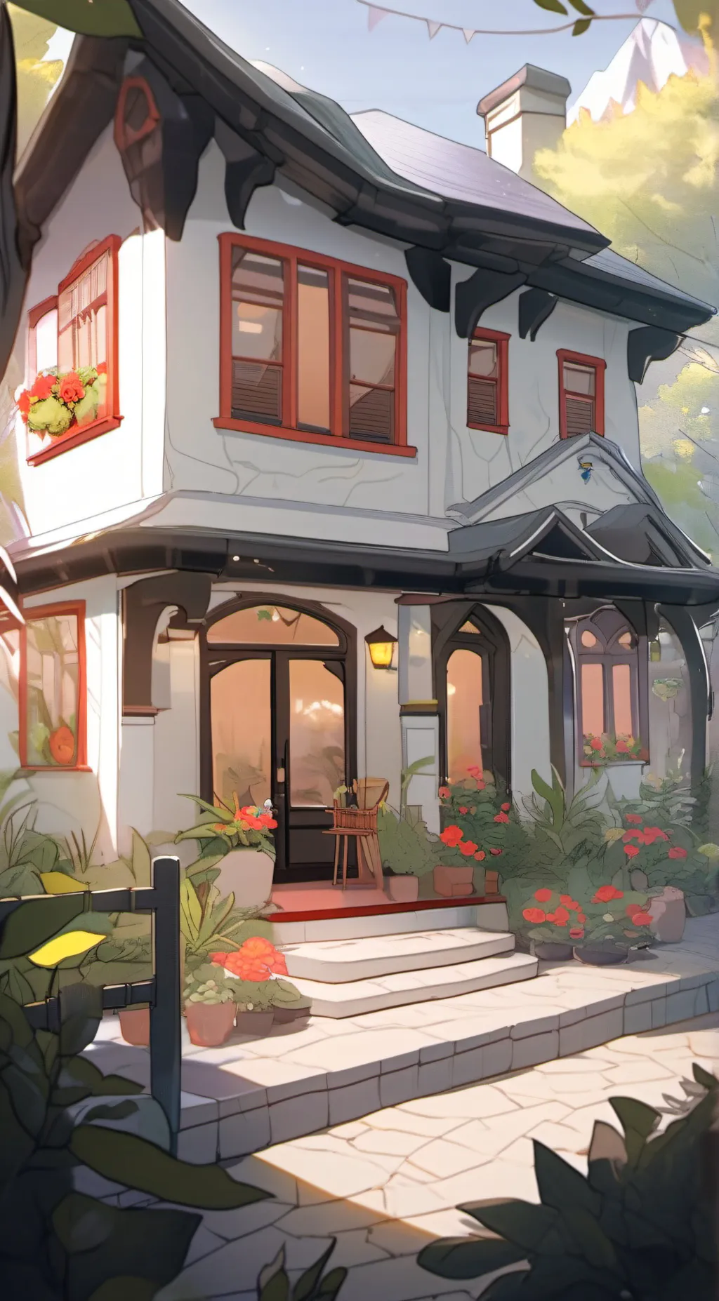 ai character: a house background