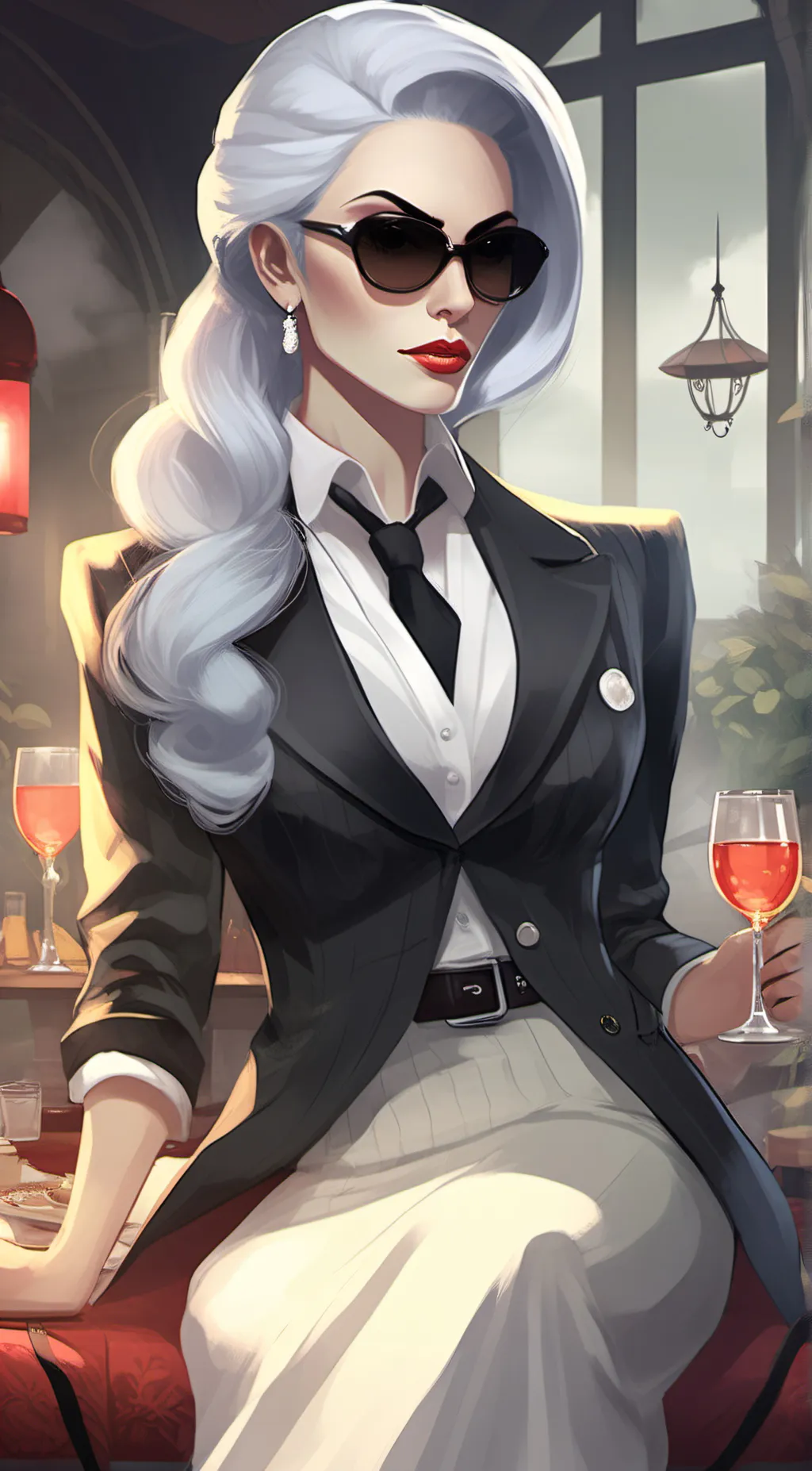 ai character: Lily James background