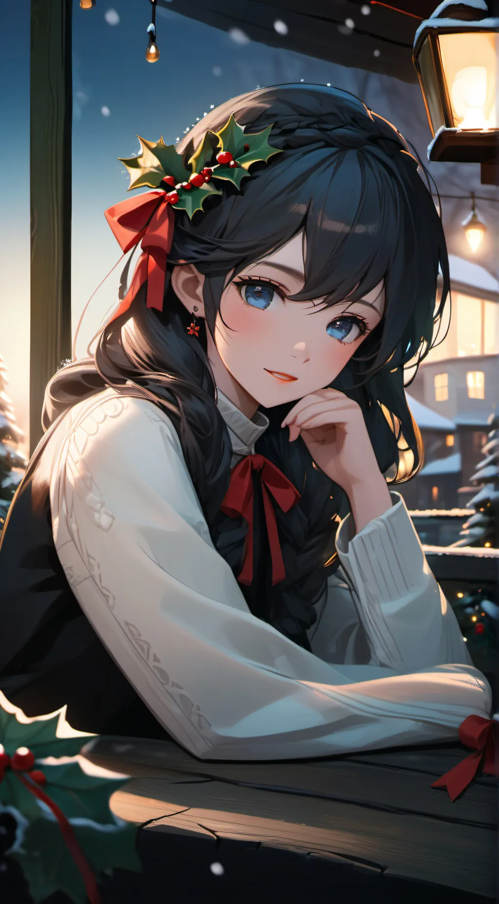 ai character: Snowy background