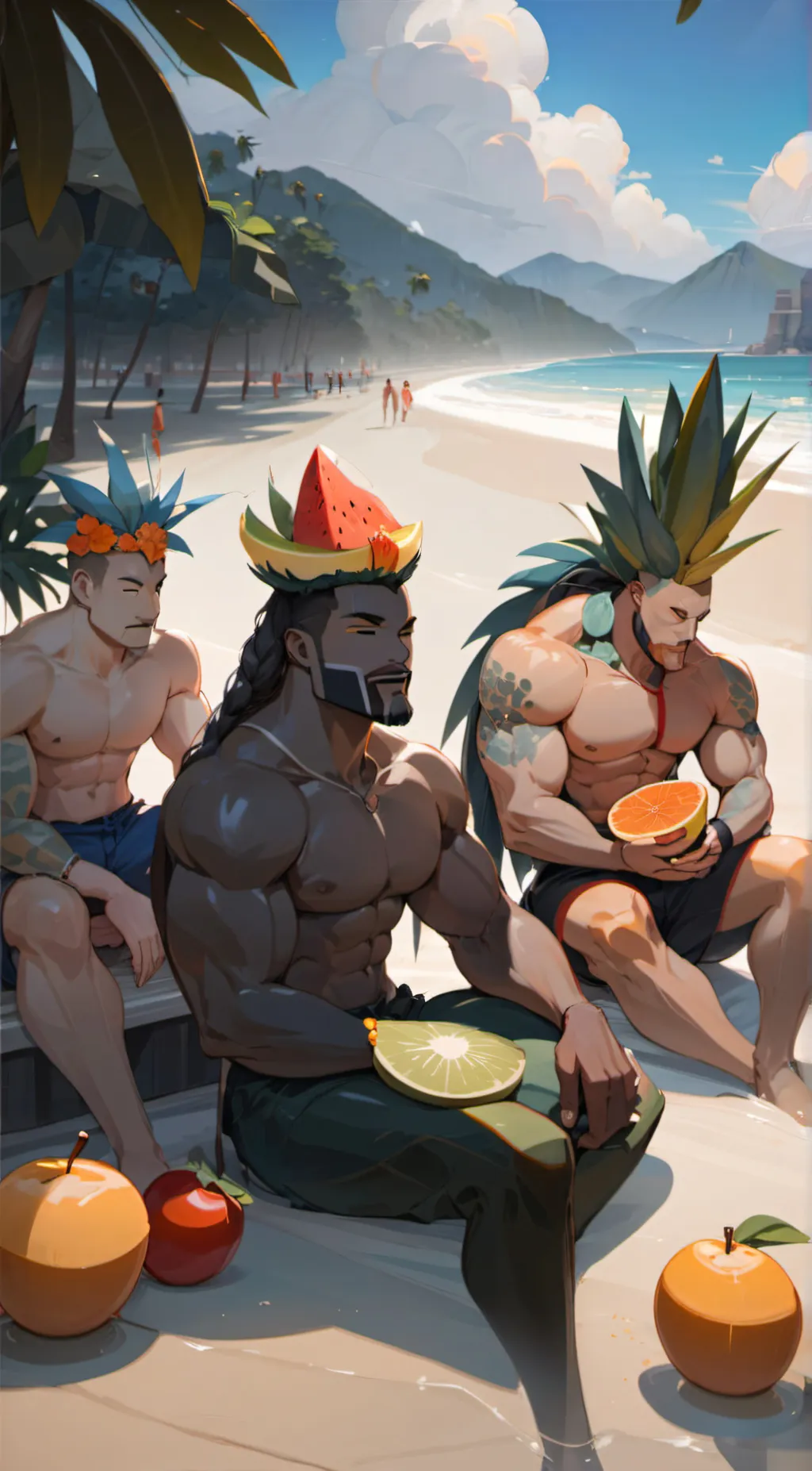 ai character: Island of Fruits background