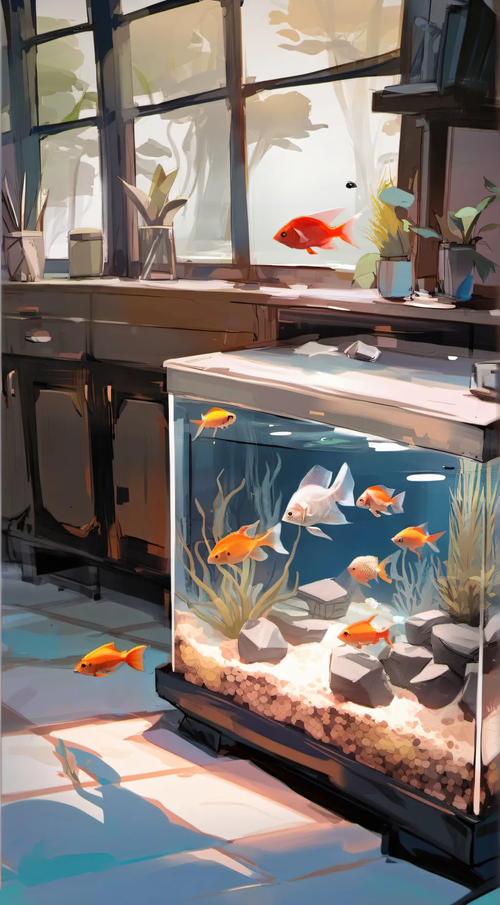 ai character: flying fish background