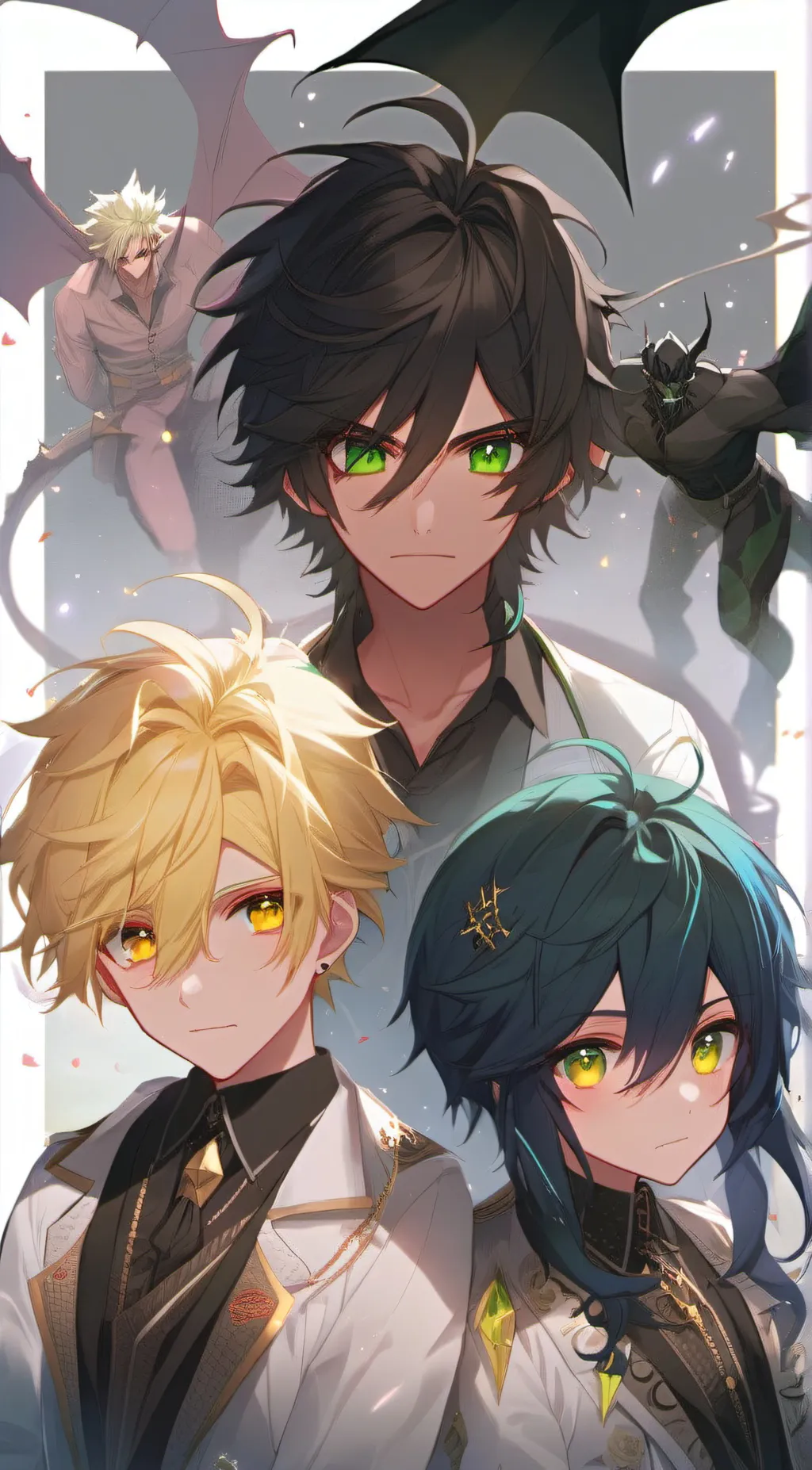 ai character: 3 boys spawn demon background
