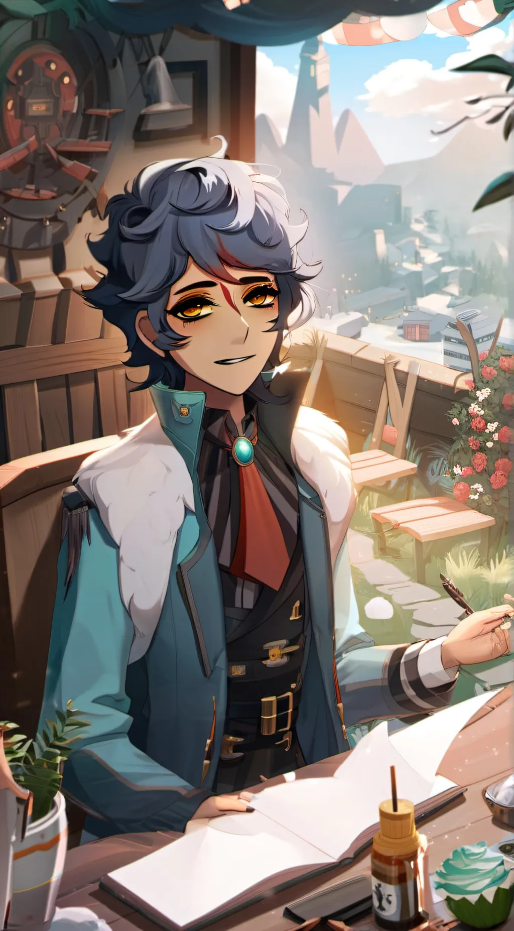 ai character: writer wally background