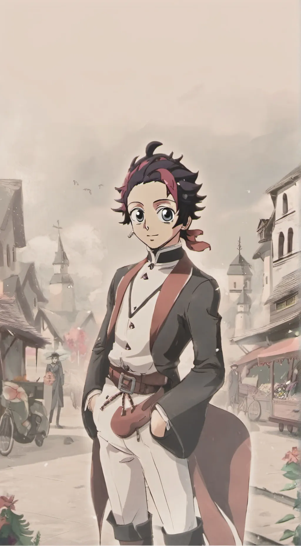 ai character: Tanjiro  background