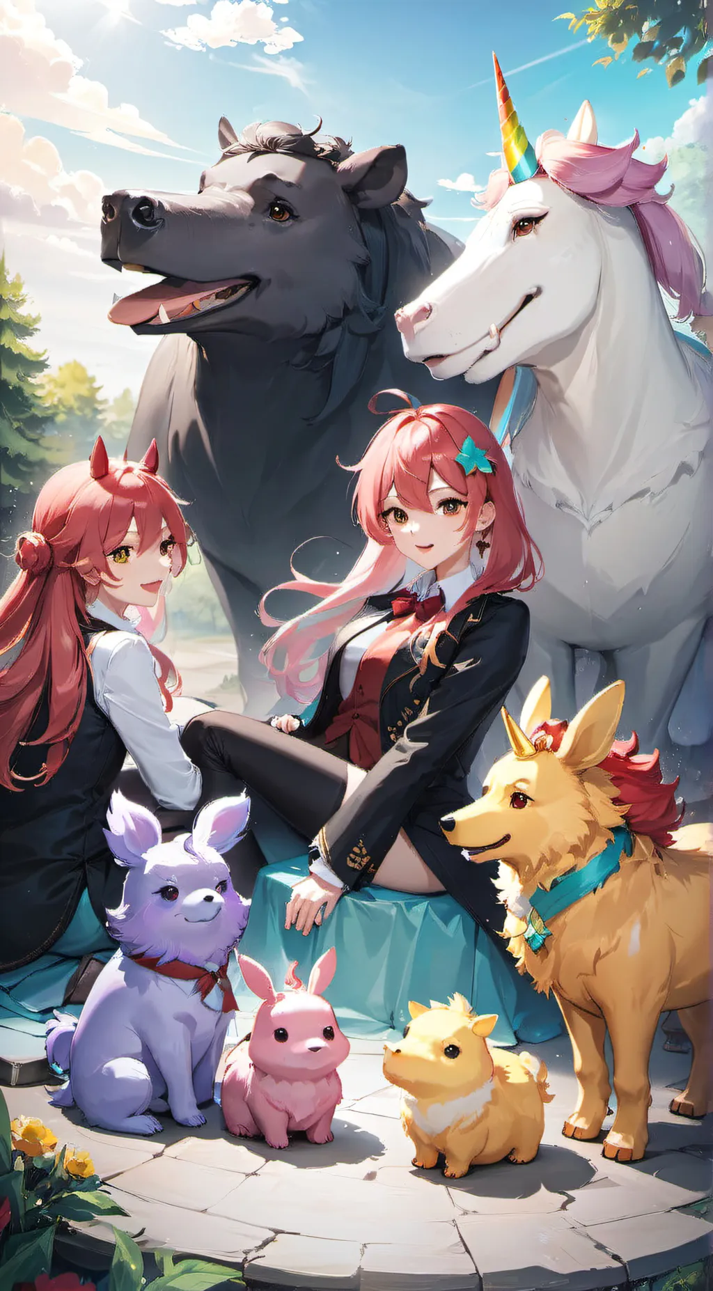 ai character: SMILING CRITTERS! background
