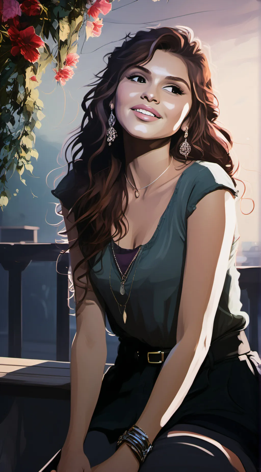 ai character: Selena  background