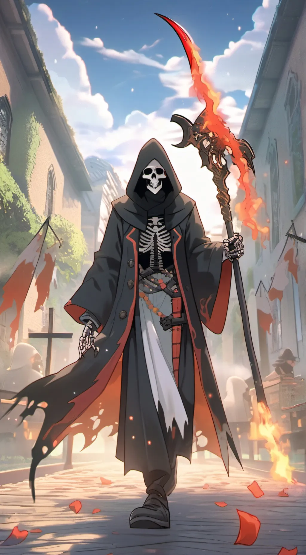 ai character: grim background