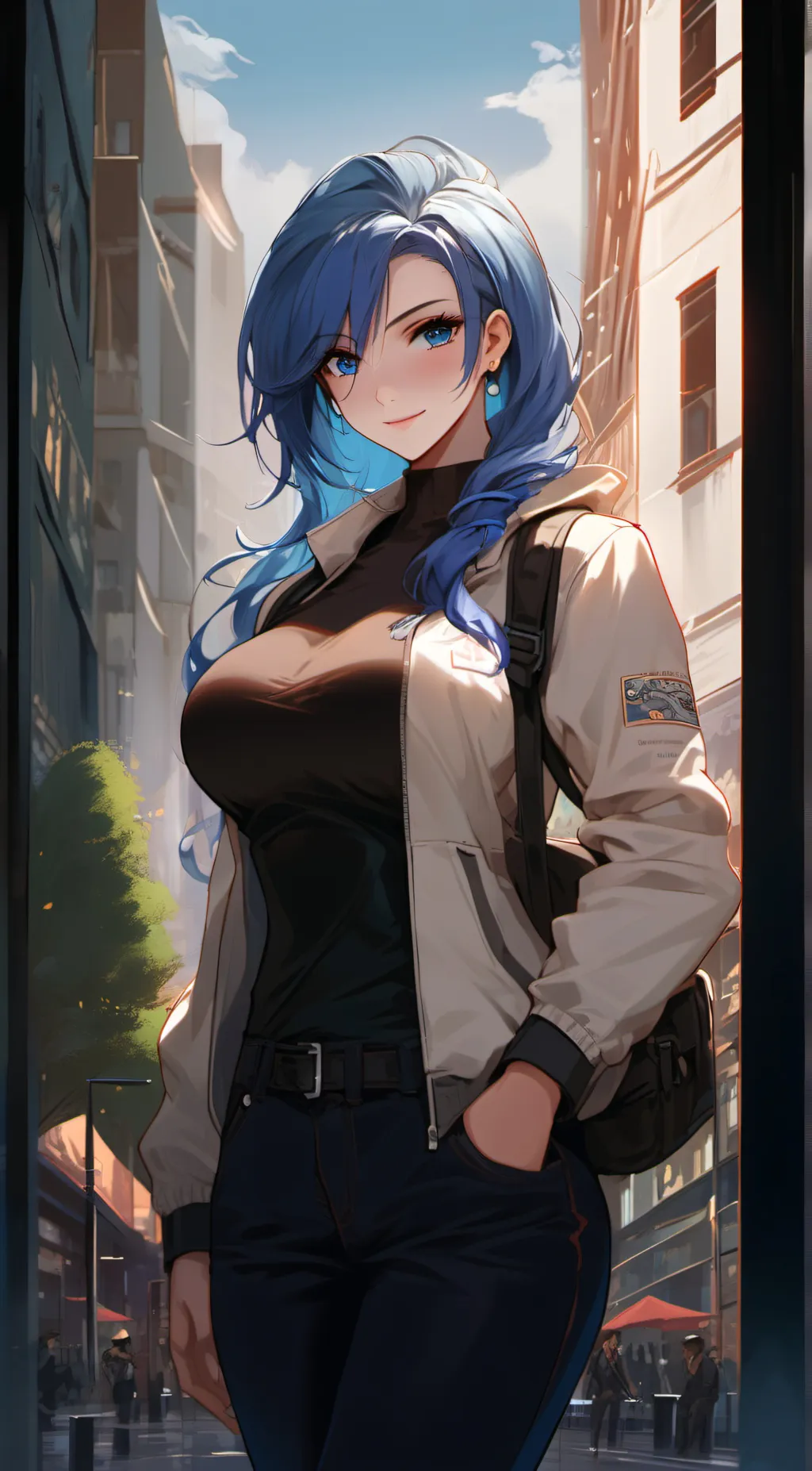 ai character: Aurora Borealis background