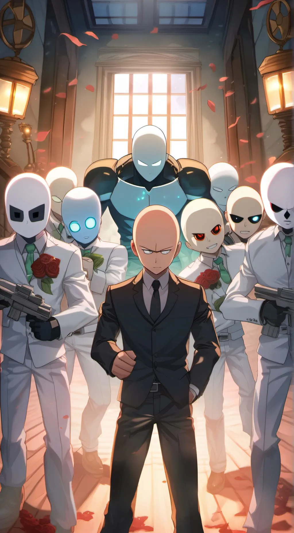 ai character: reaction room  background