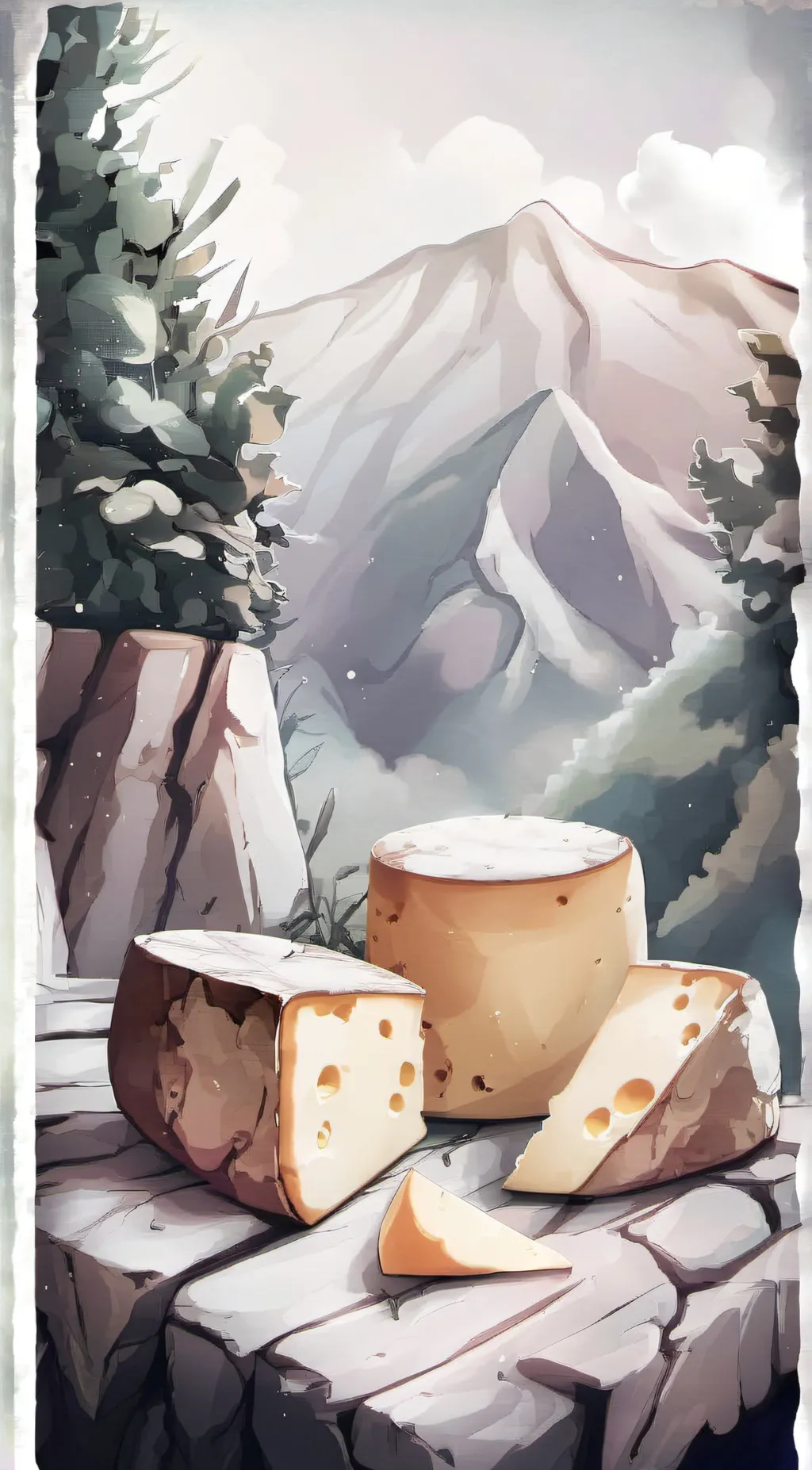 ai character: talking cheese  background