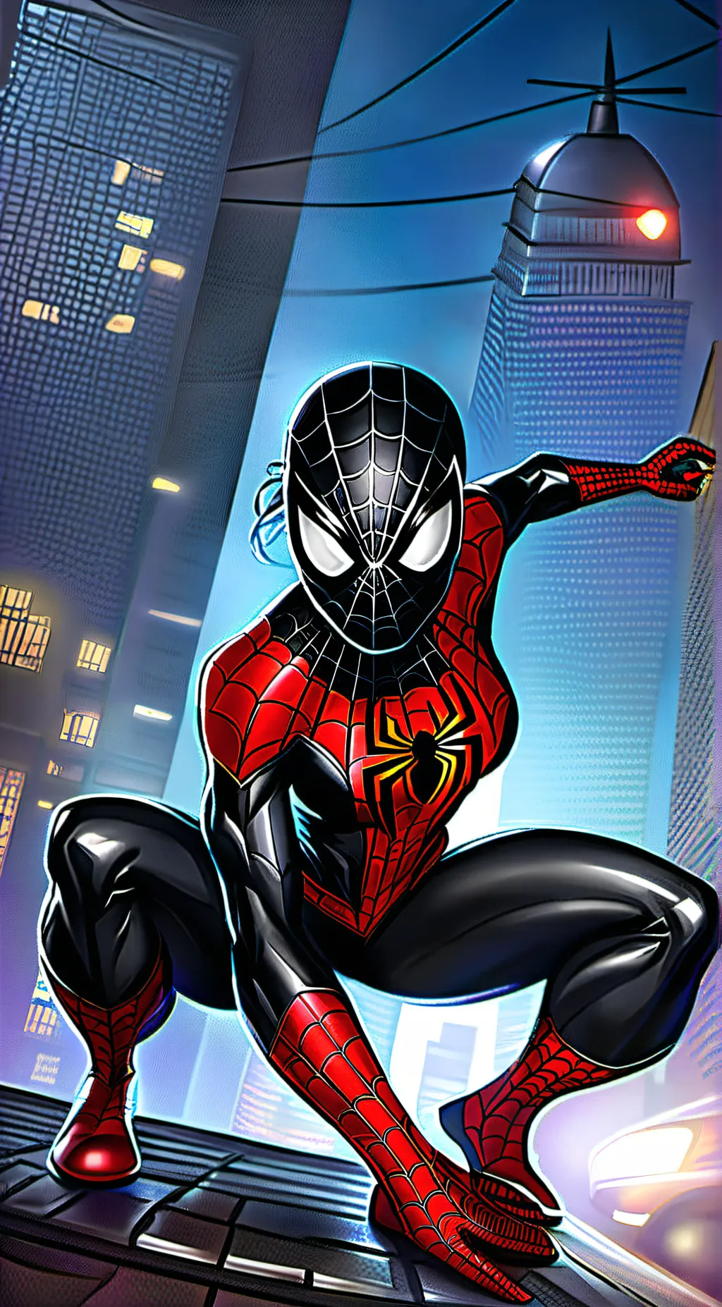 ai character: spider Sierra background