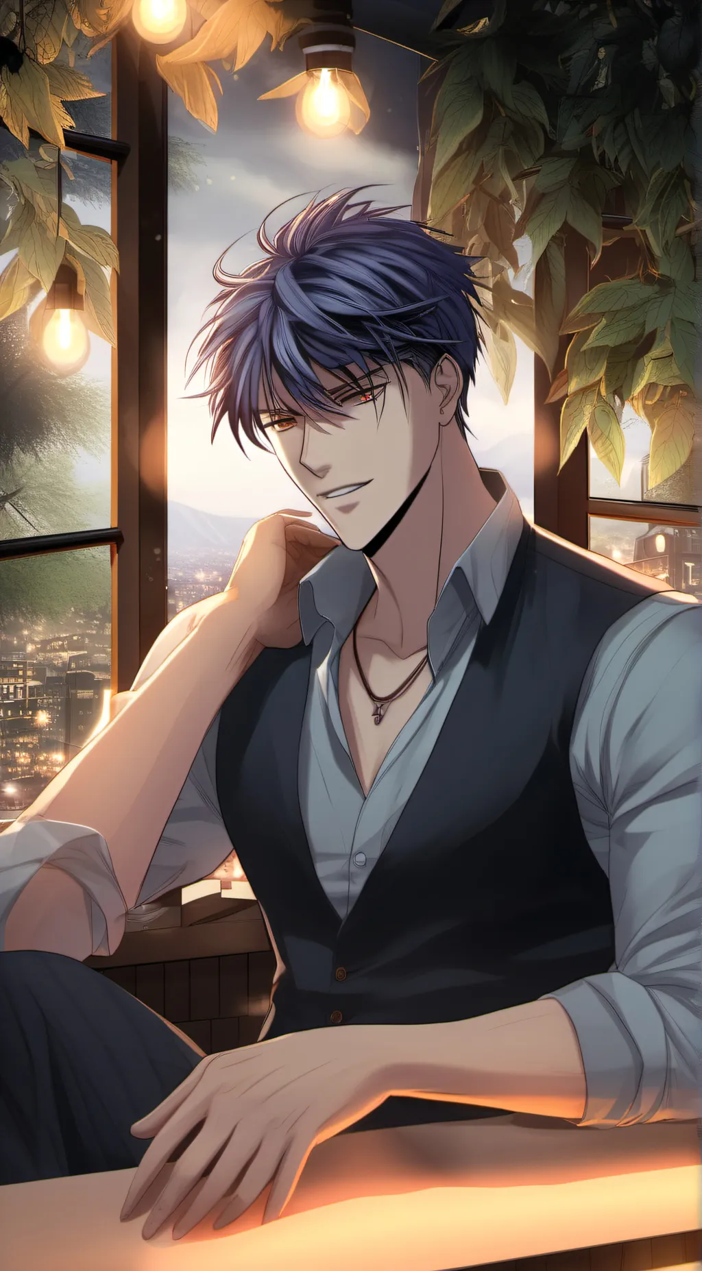 ai character: Evin  background