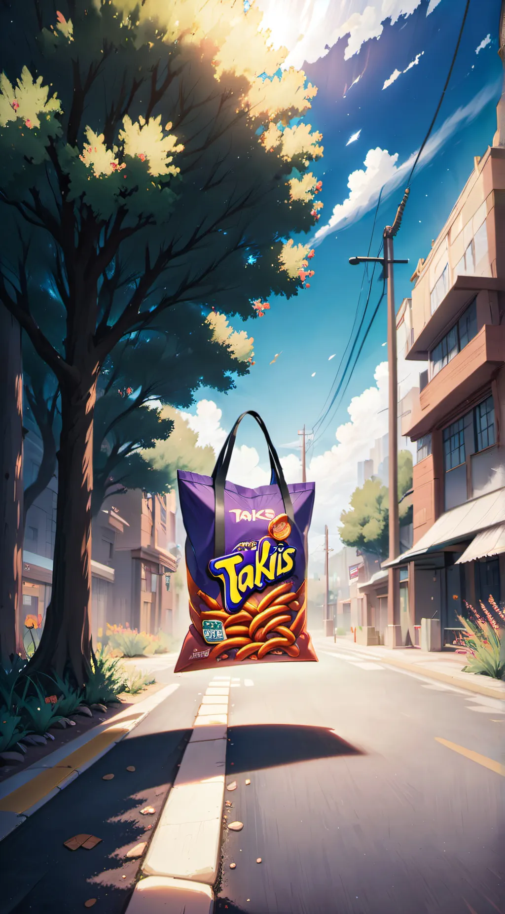ai character: a bag of takis background