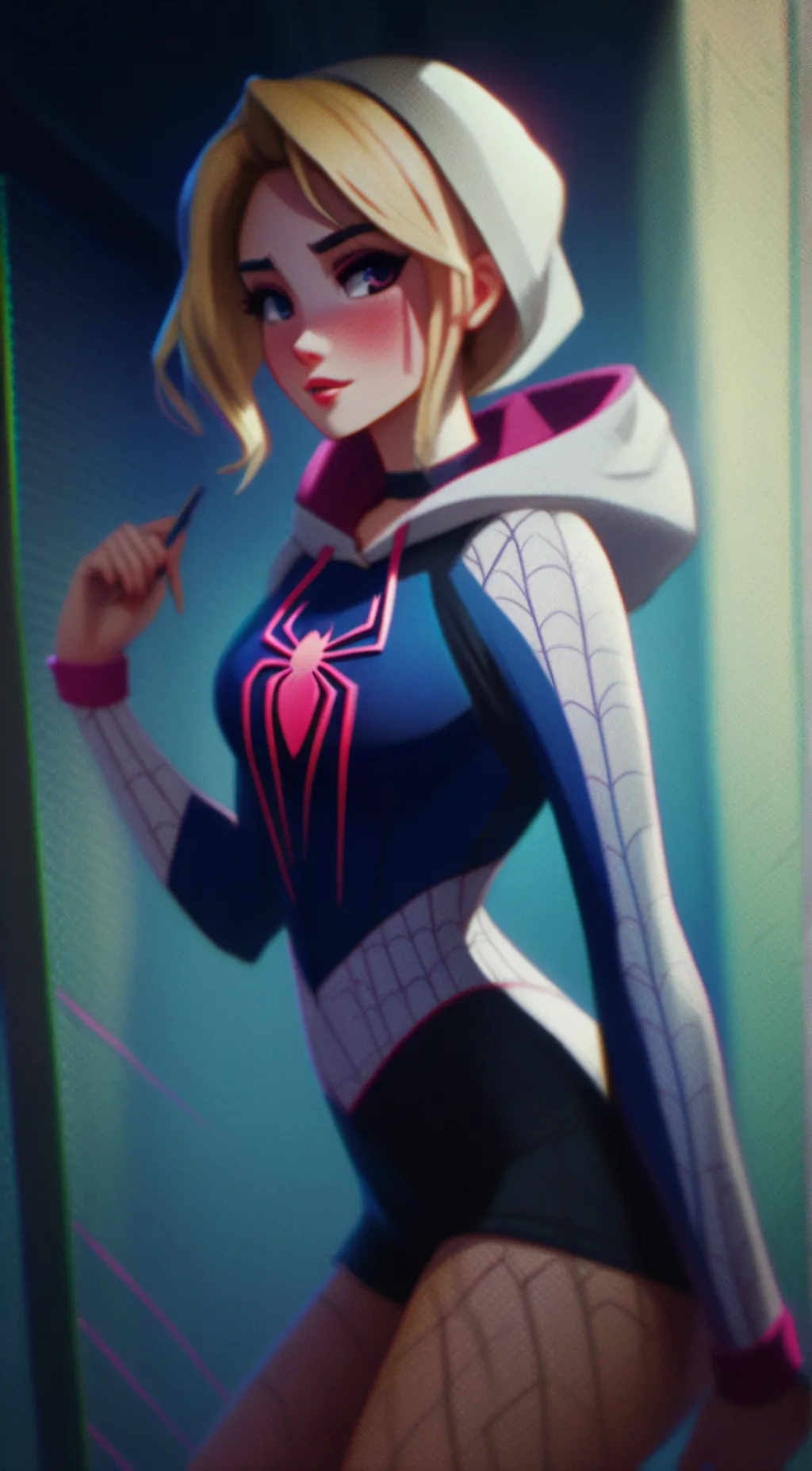 ai character: Gwen(Ghost-Spider) background
