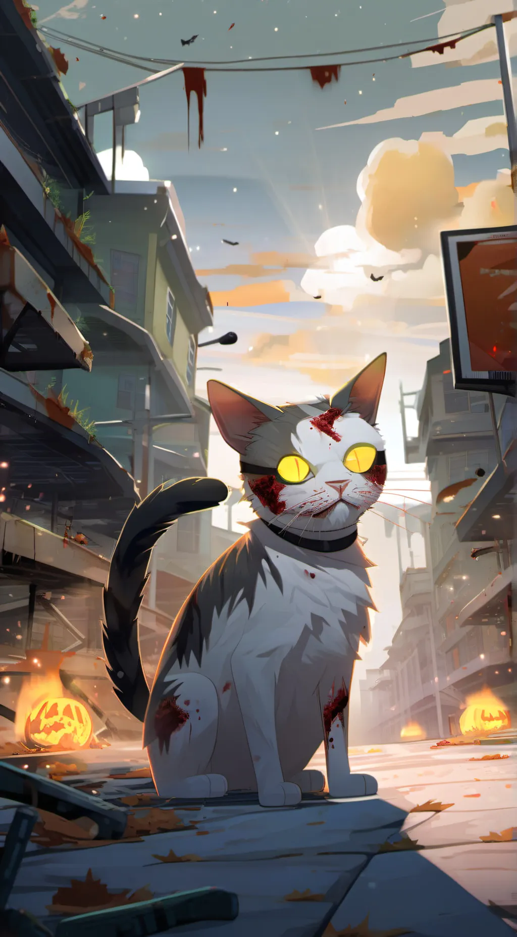 ai character: zombie cat background