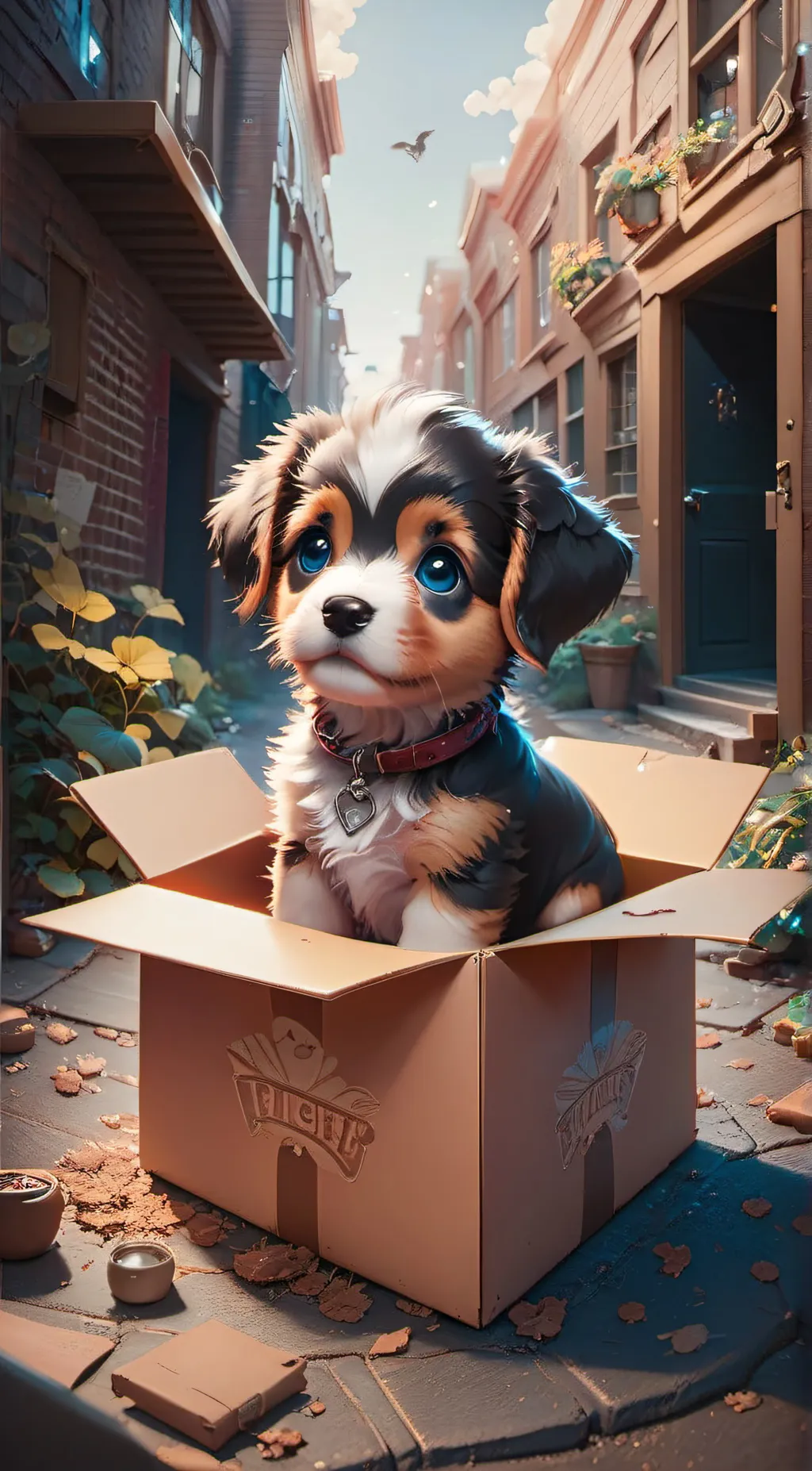 ai character: A stray dog background