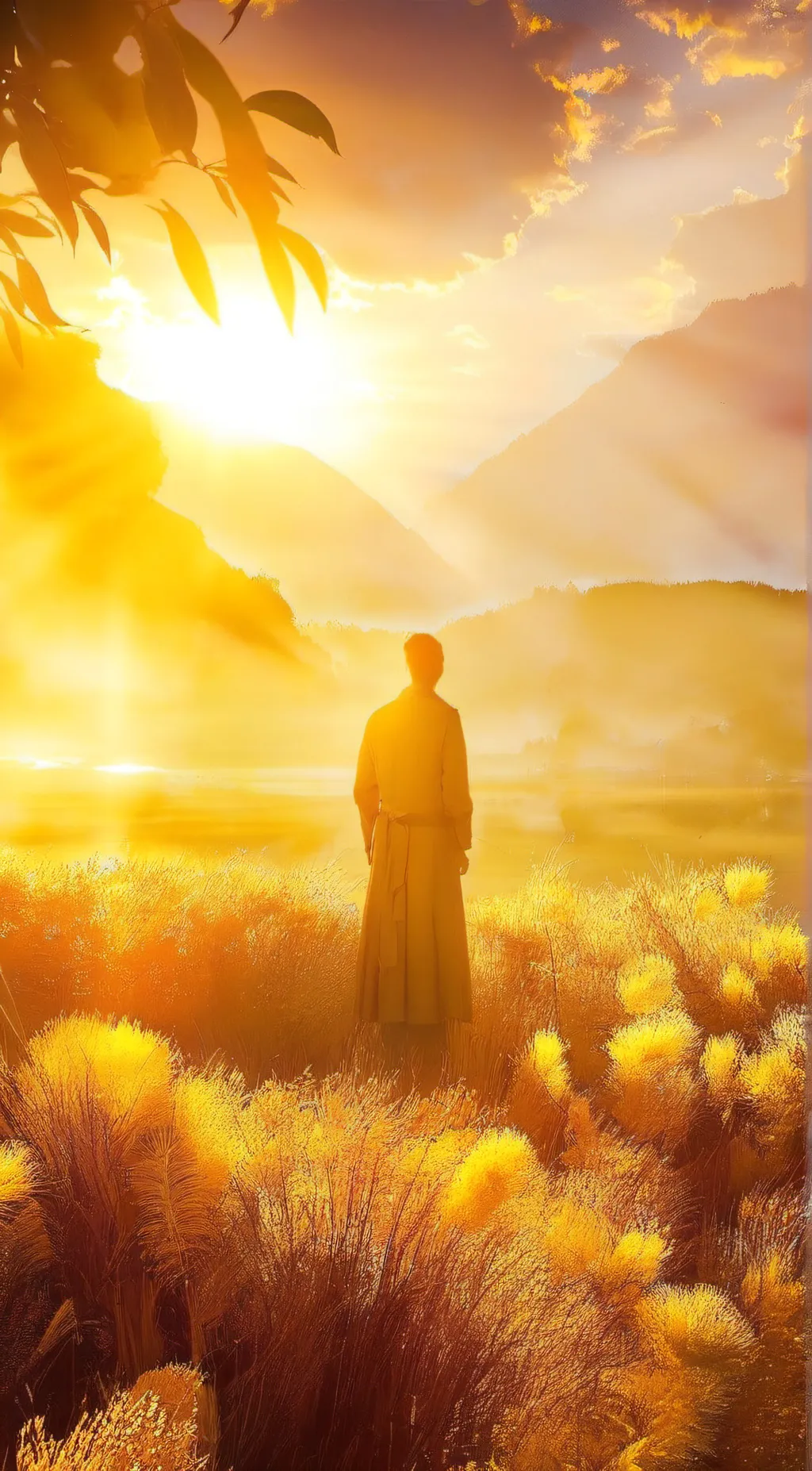 ai character: The sun background