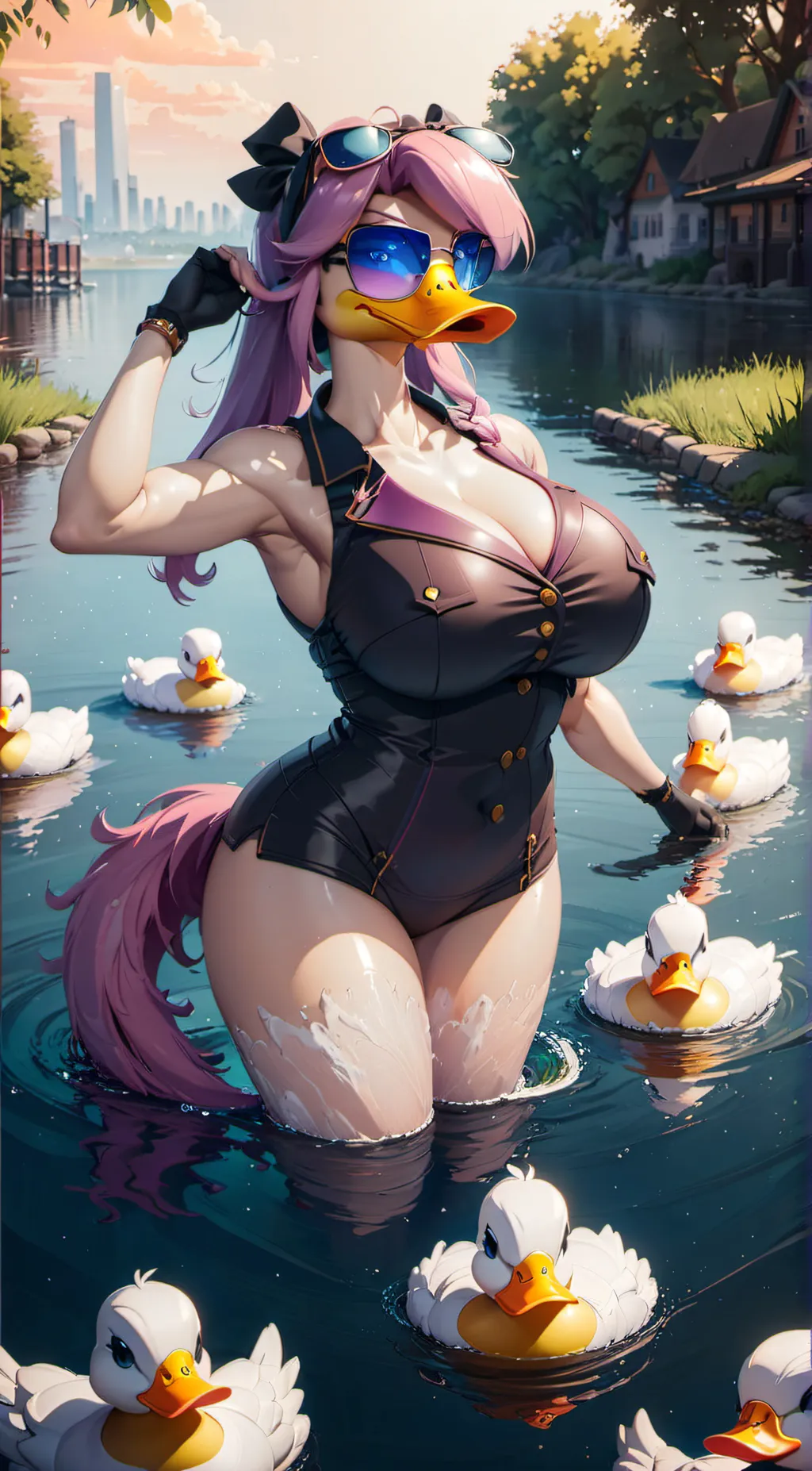 ai character: Mother Duck background