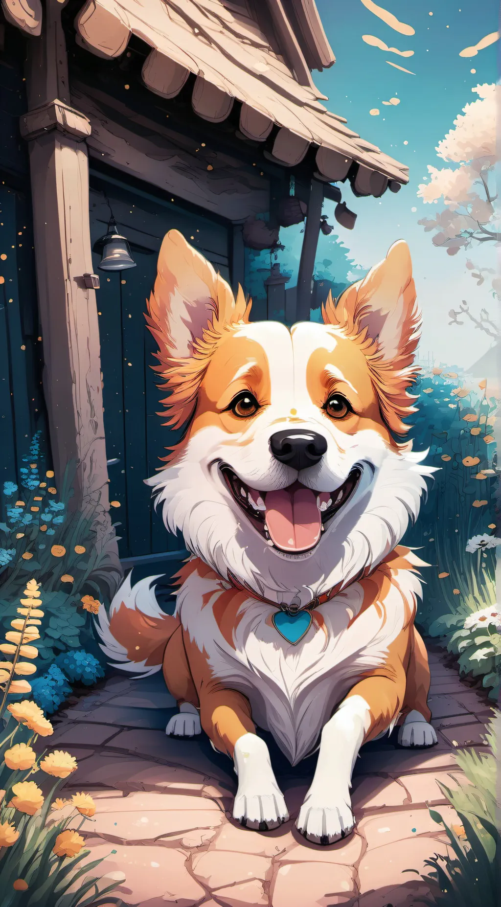 ai character: dog day background