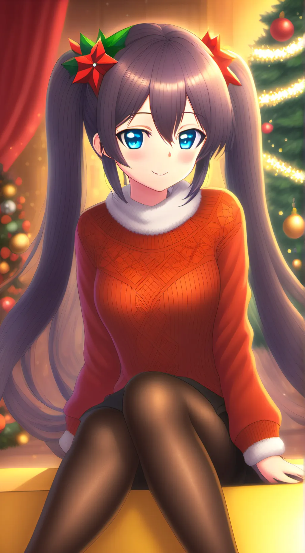 ai character: Christmas tights background
