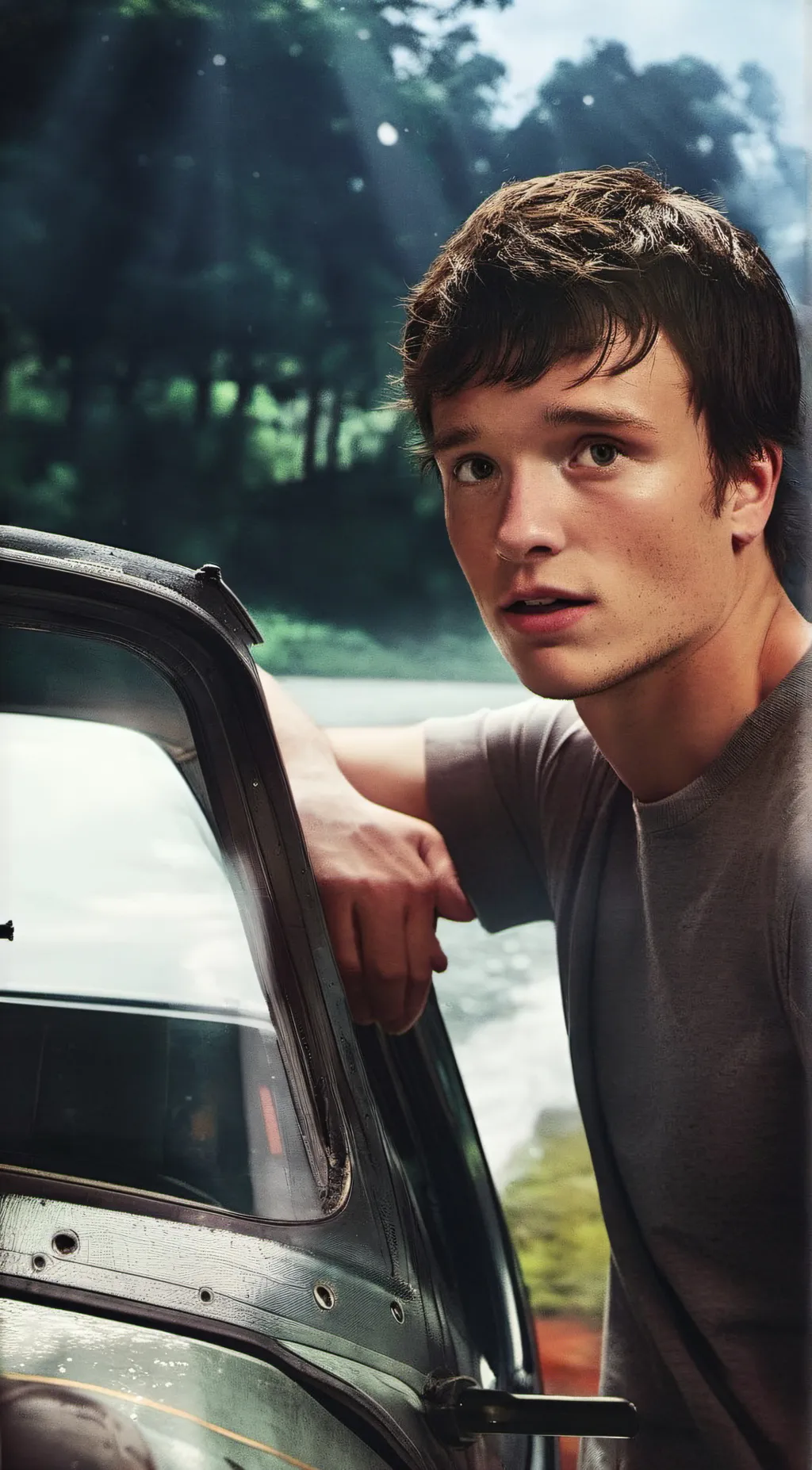 ai character: Josh Hutcherson  background