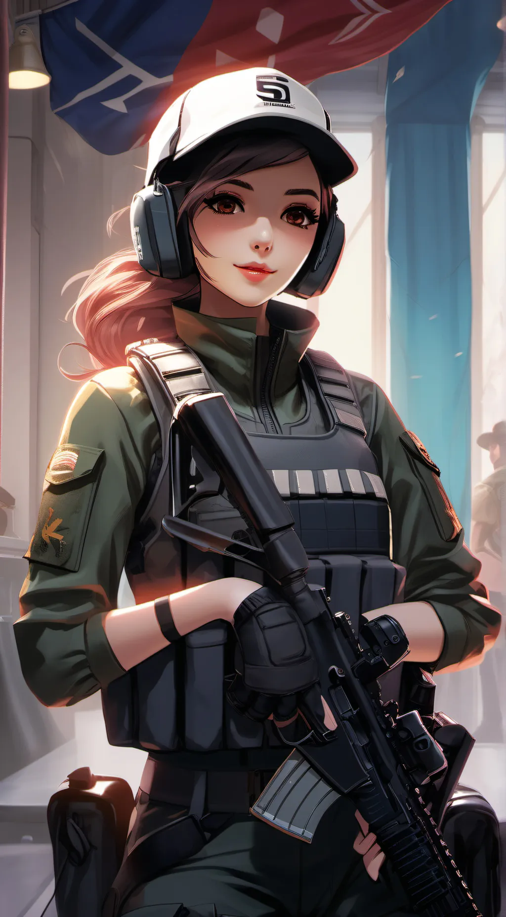 ai character: Ashley  background