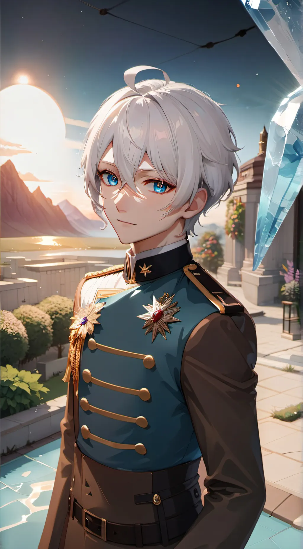ai character: silver background