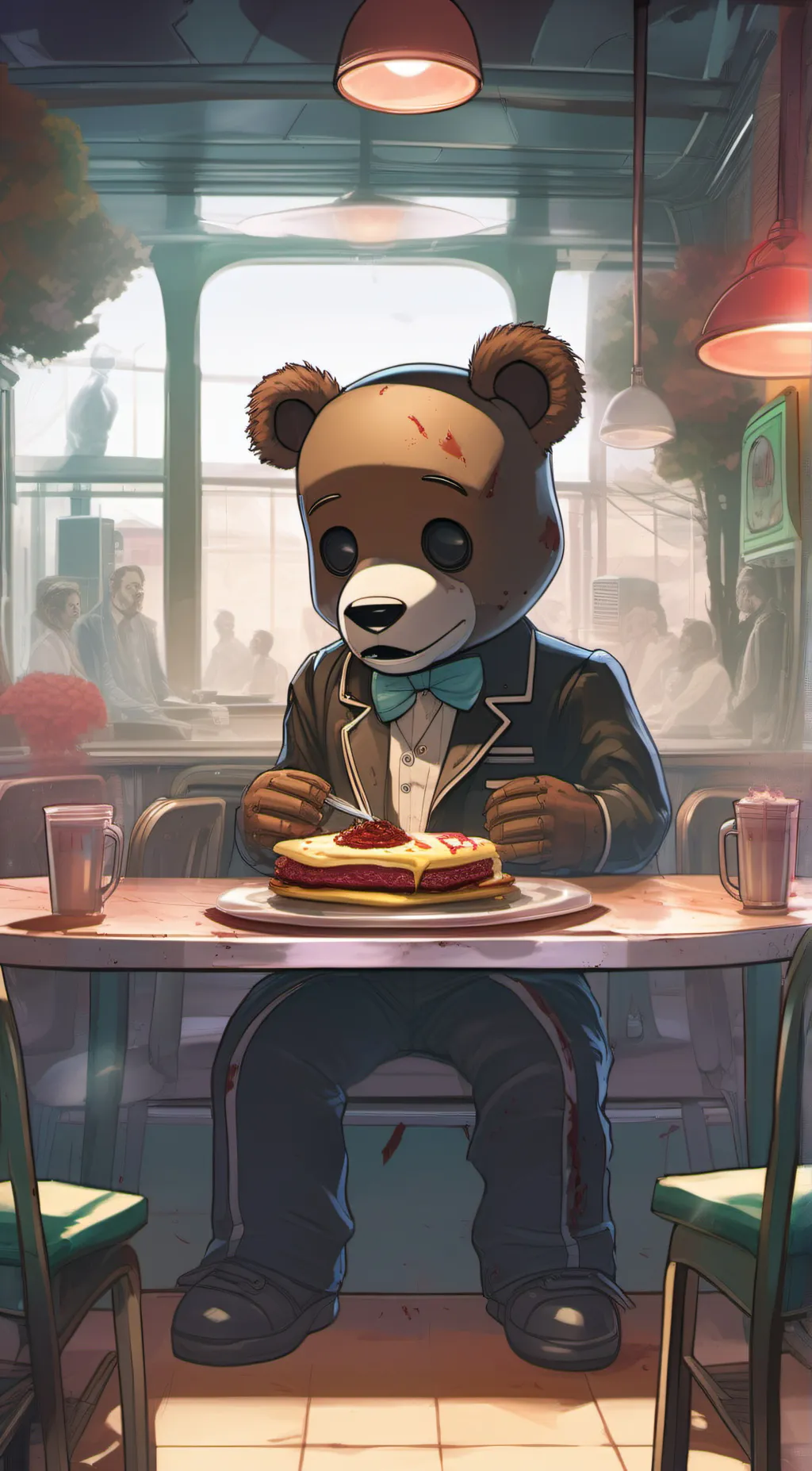 ai character: Fred bear background