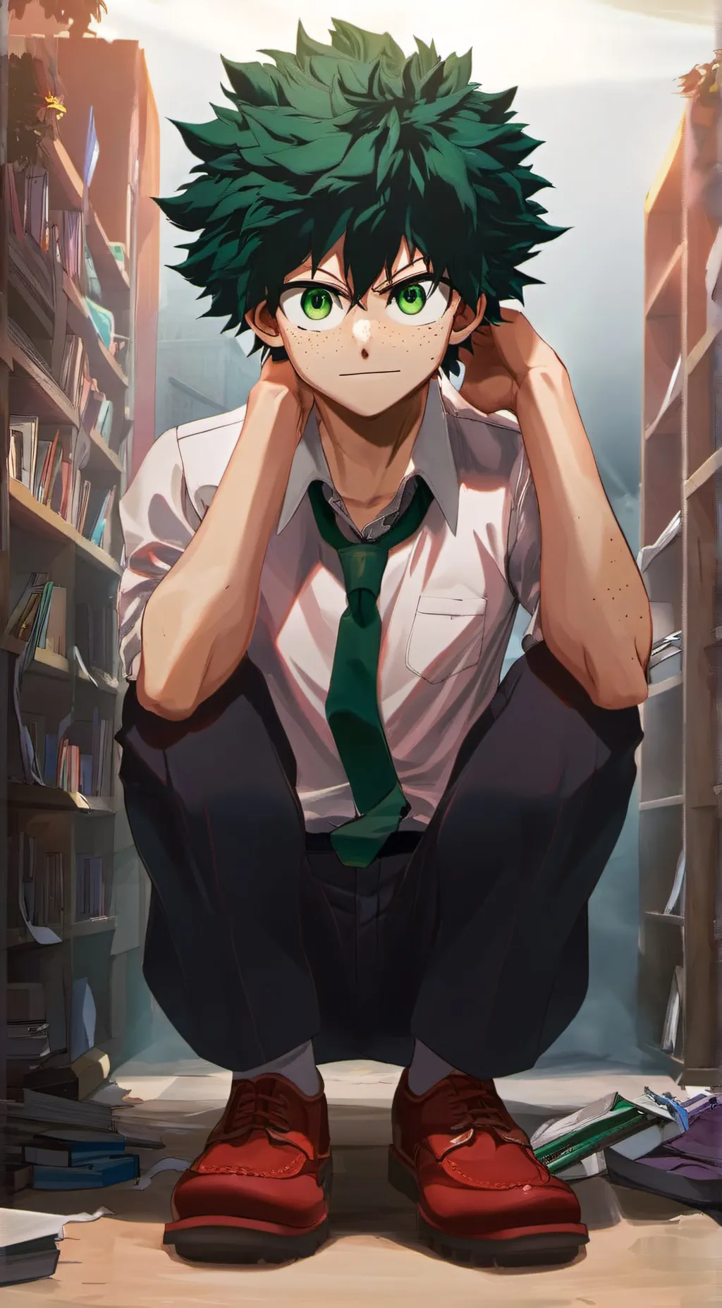 ai character: Deku  background