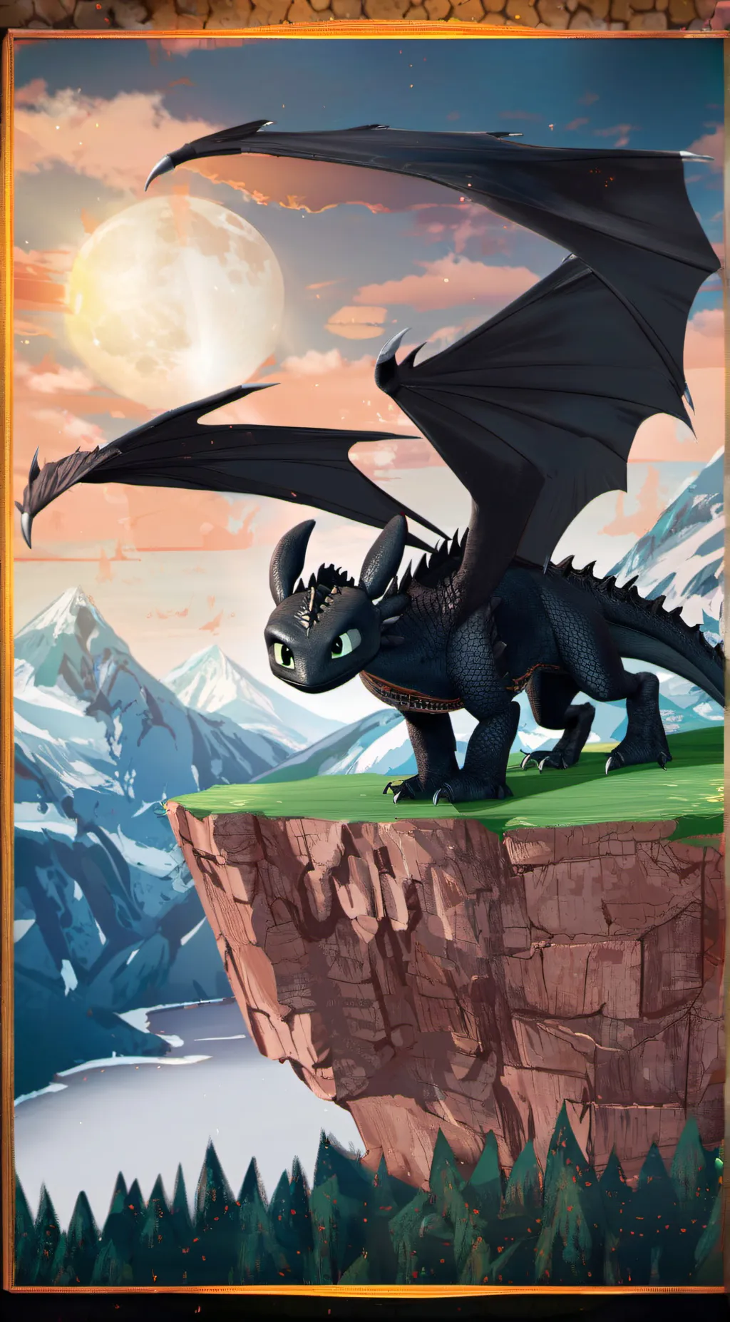 ai character: Toothless  background