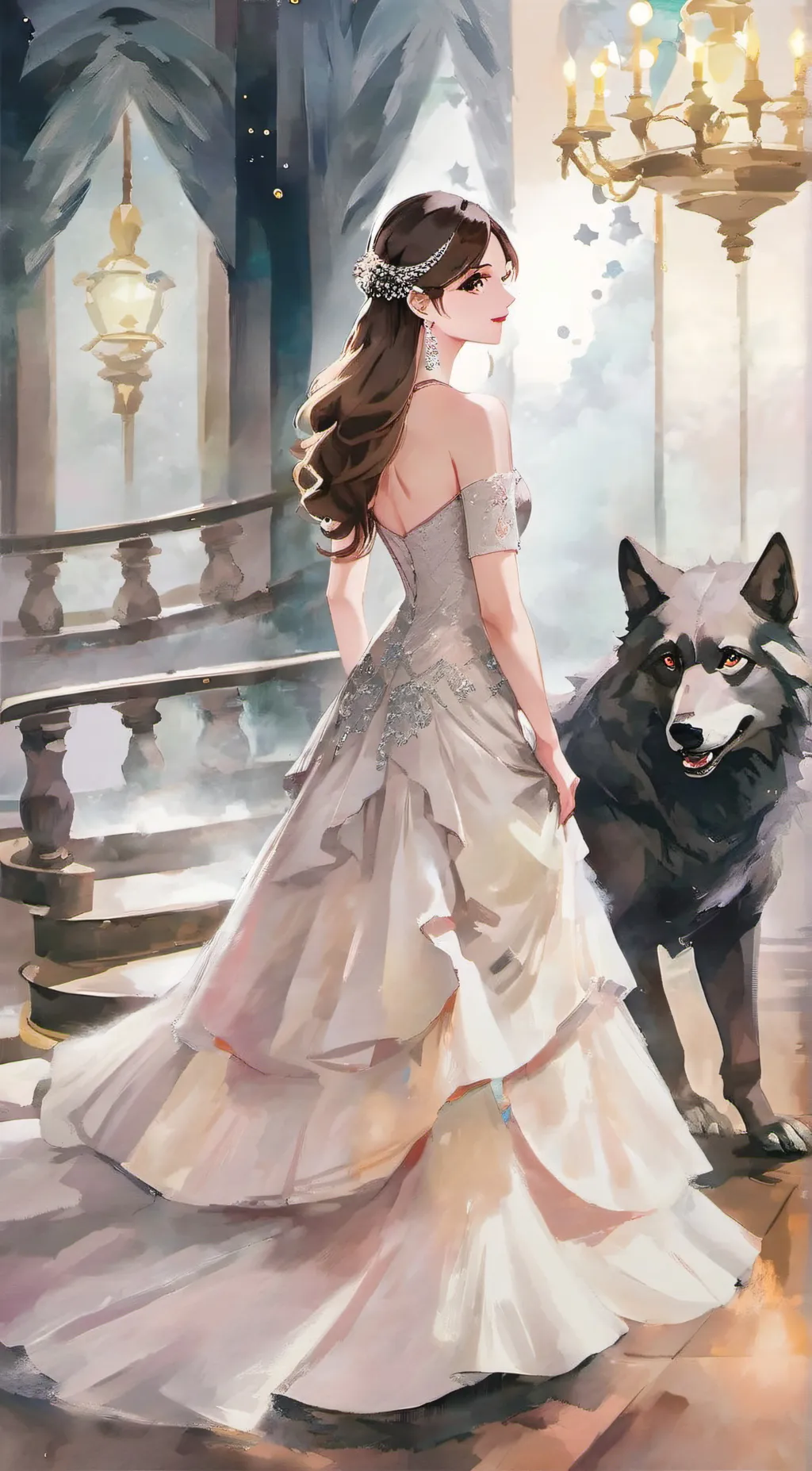 ai character: werewolf lady background
