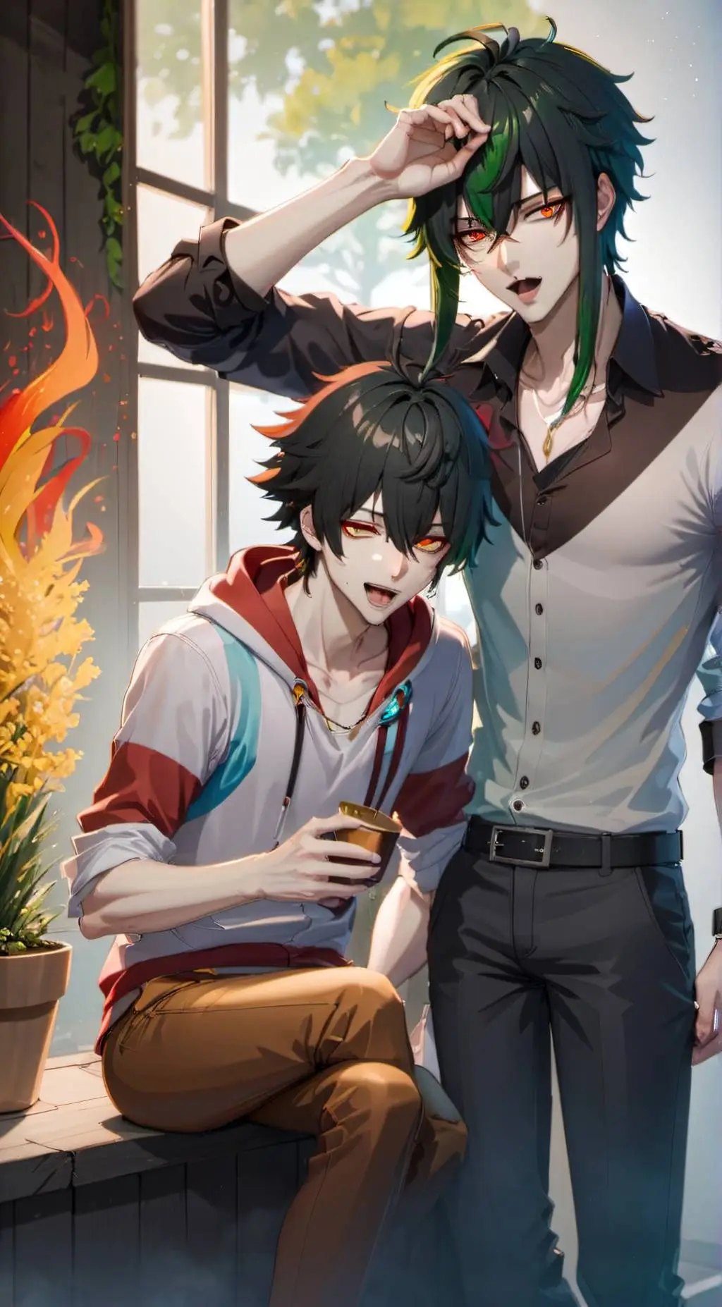 ai character: Ash And Zach background