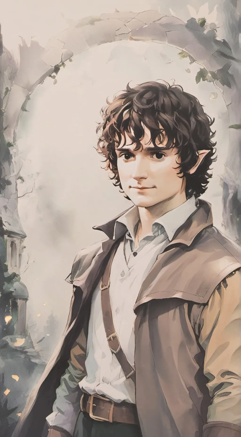 ai character: Frodo baggins  background