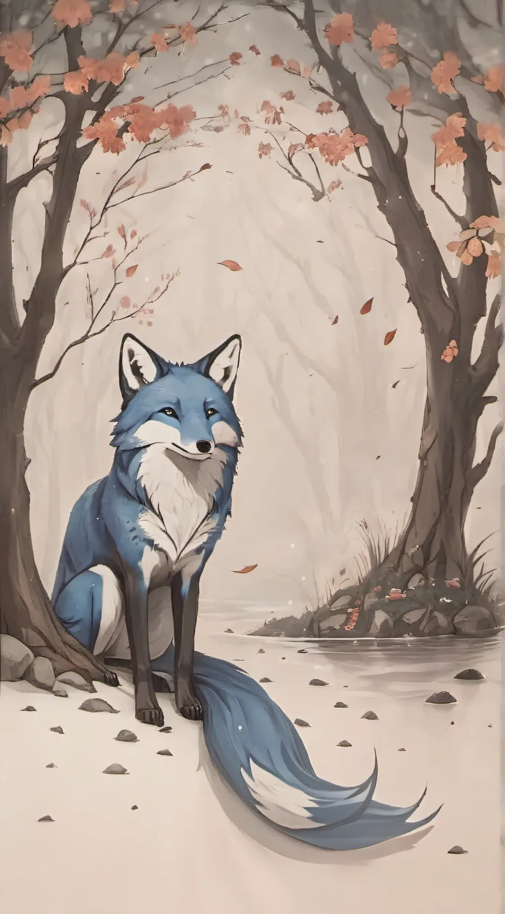 ai character: water fox background