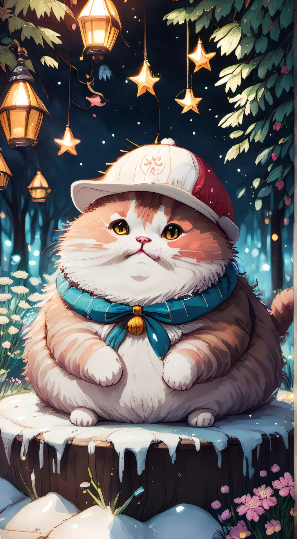 ai character: chubby cat background