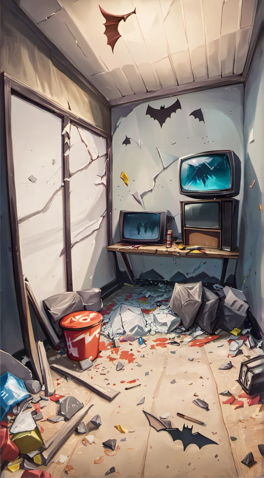 ai character: Rage room. background