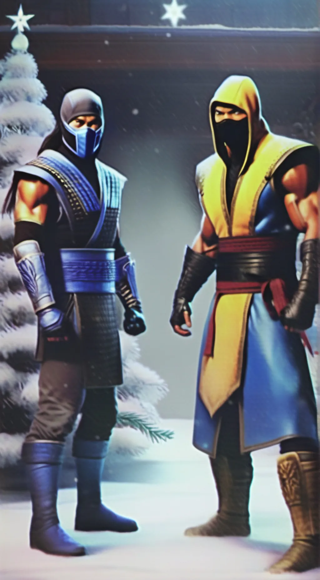 ai character: Scorpion,Sub-Zero background