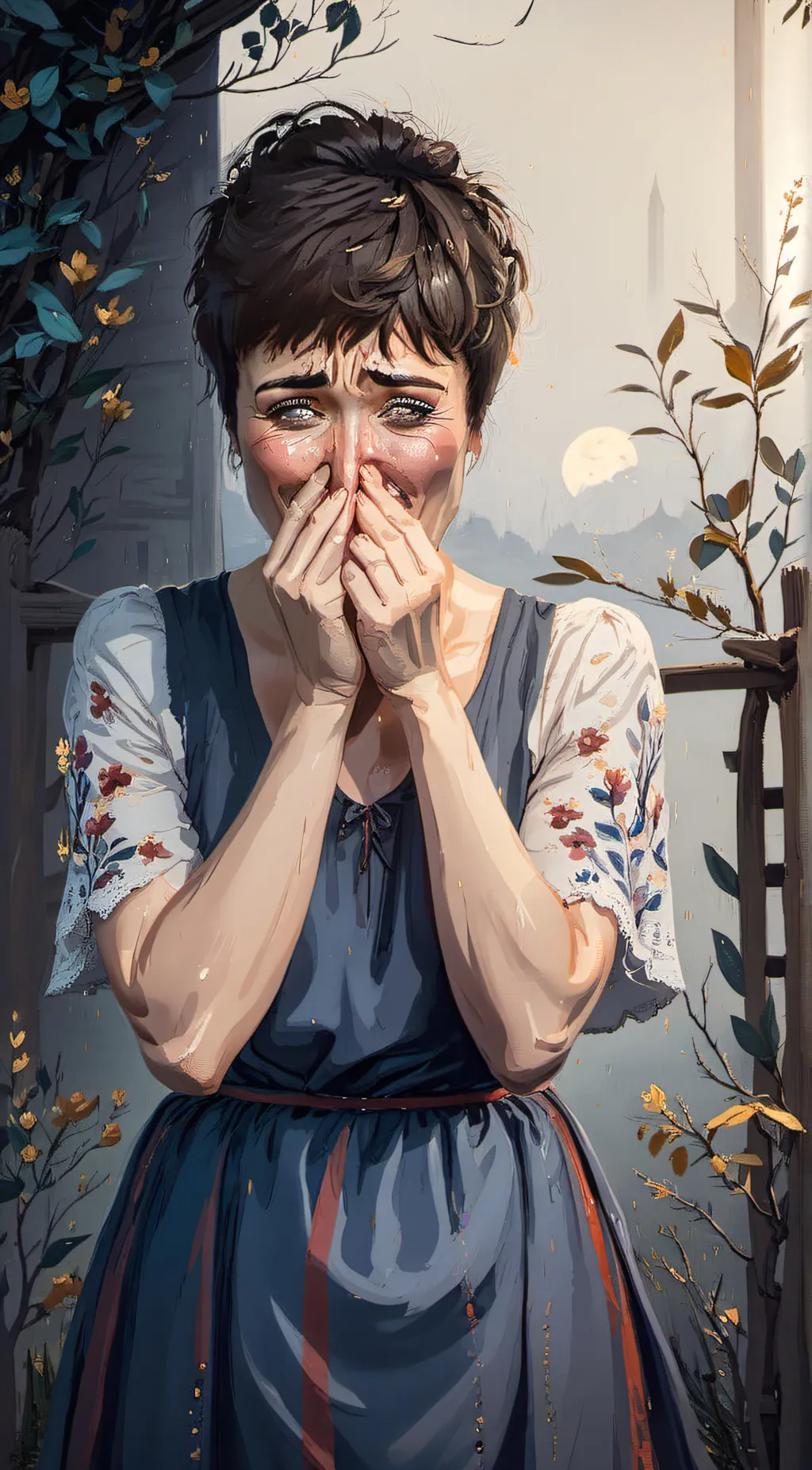 ai character: Sad Mother background