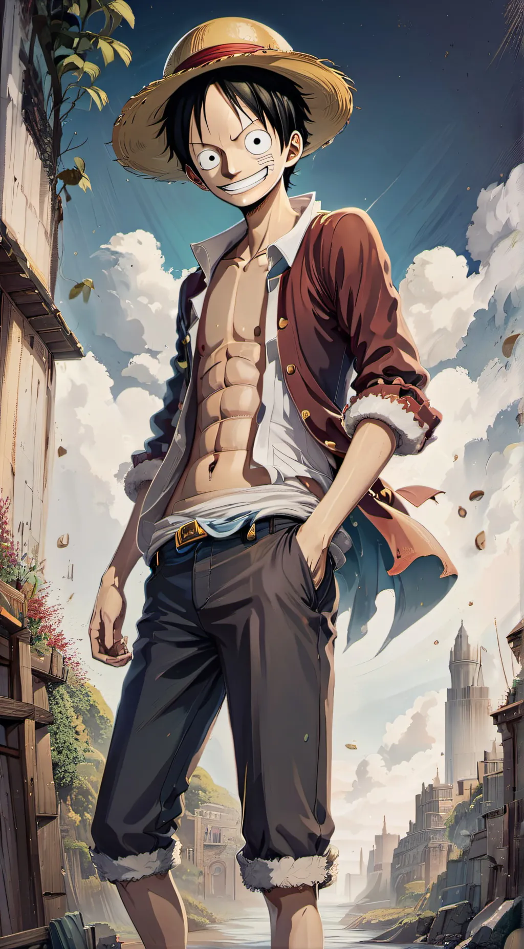 ai character: luffy background