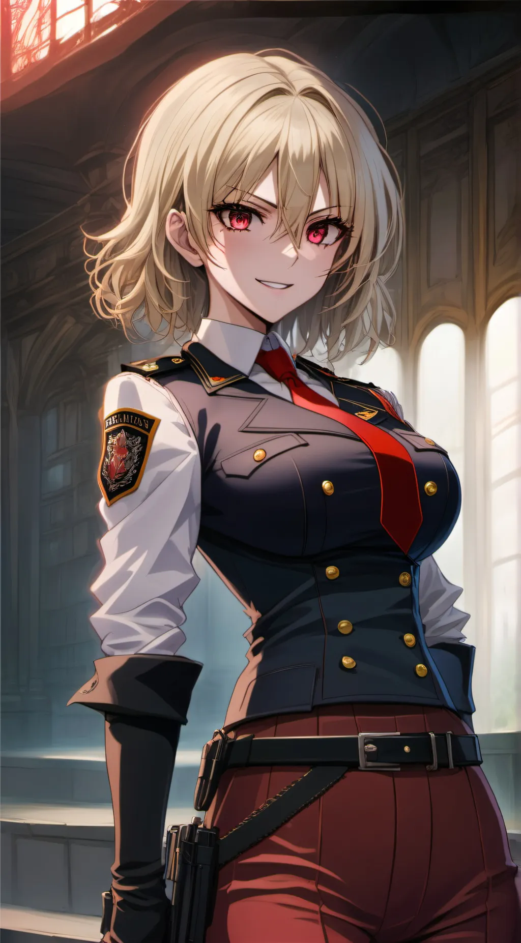 ai character: police girl(seras) background