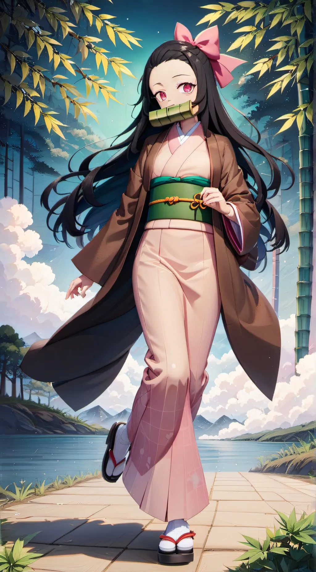 ai character: Nezuko kamado background