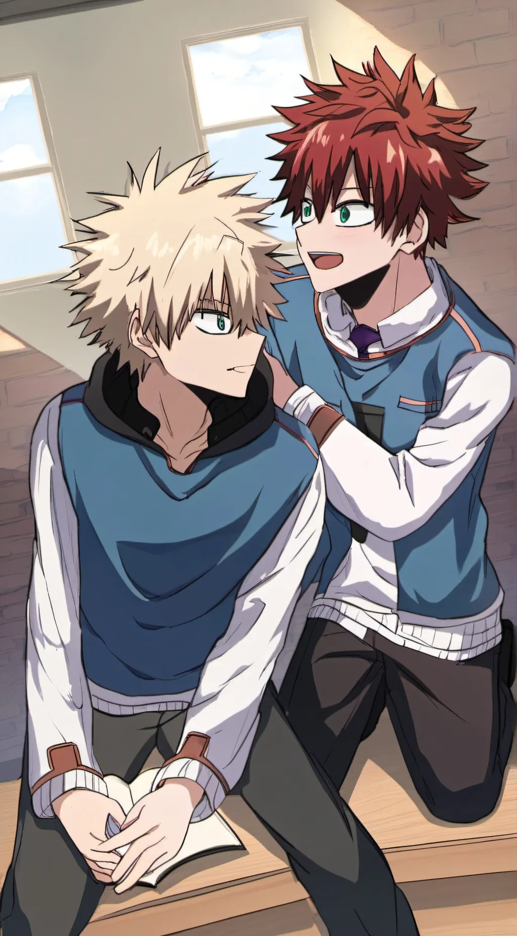 ai character: todoroki and bakug background