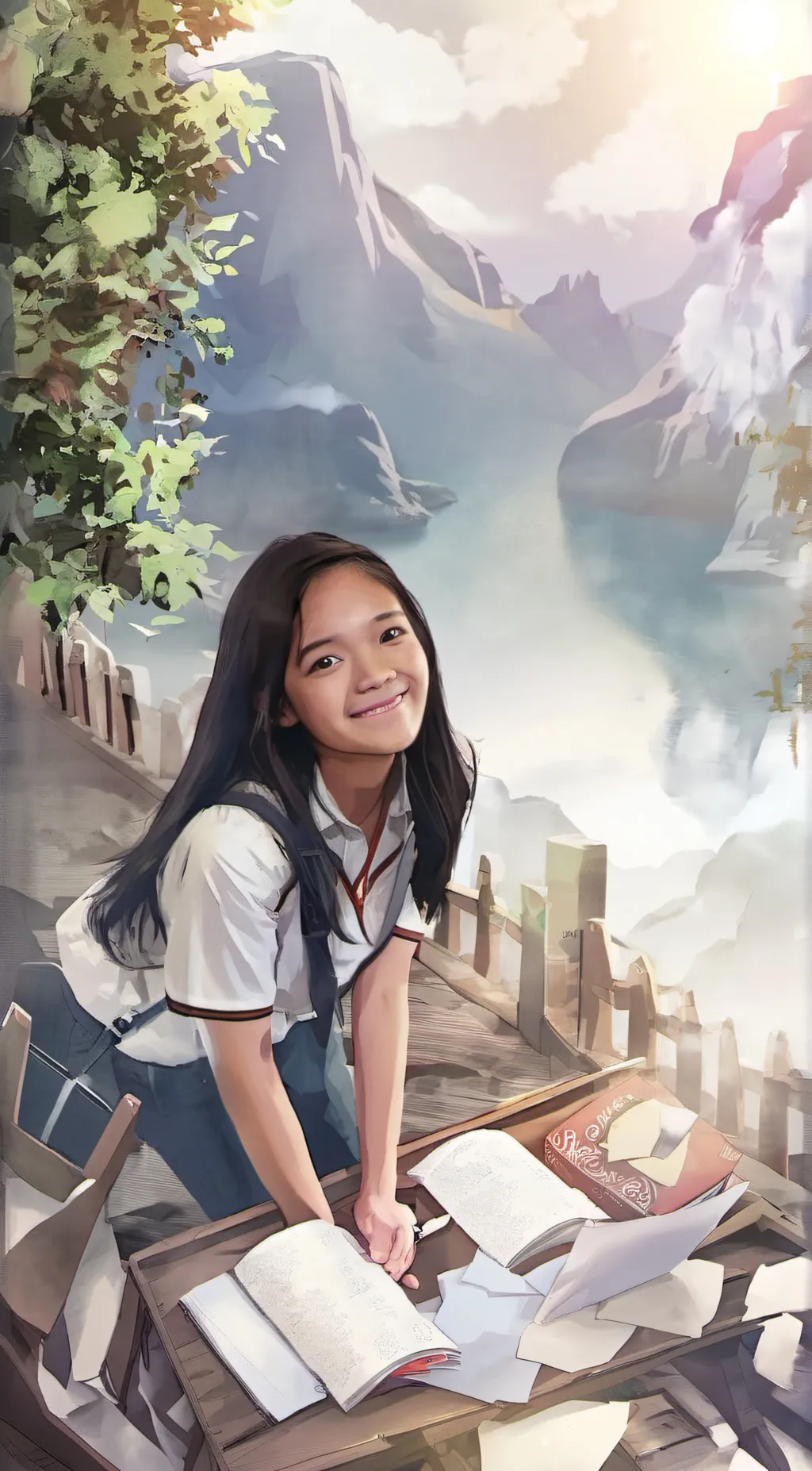 ai character: gassy girl   background