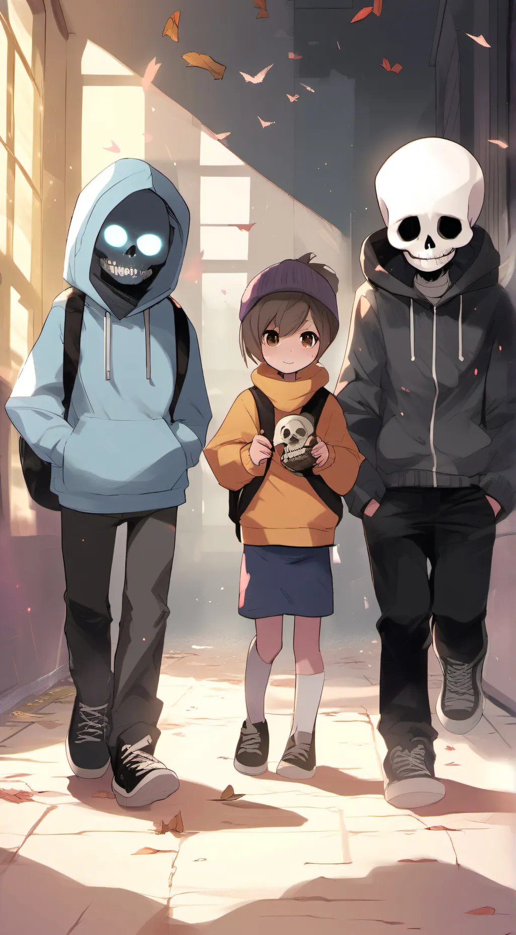 ai character: sans papyrus chara background