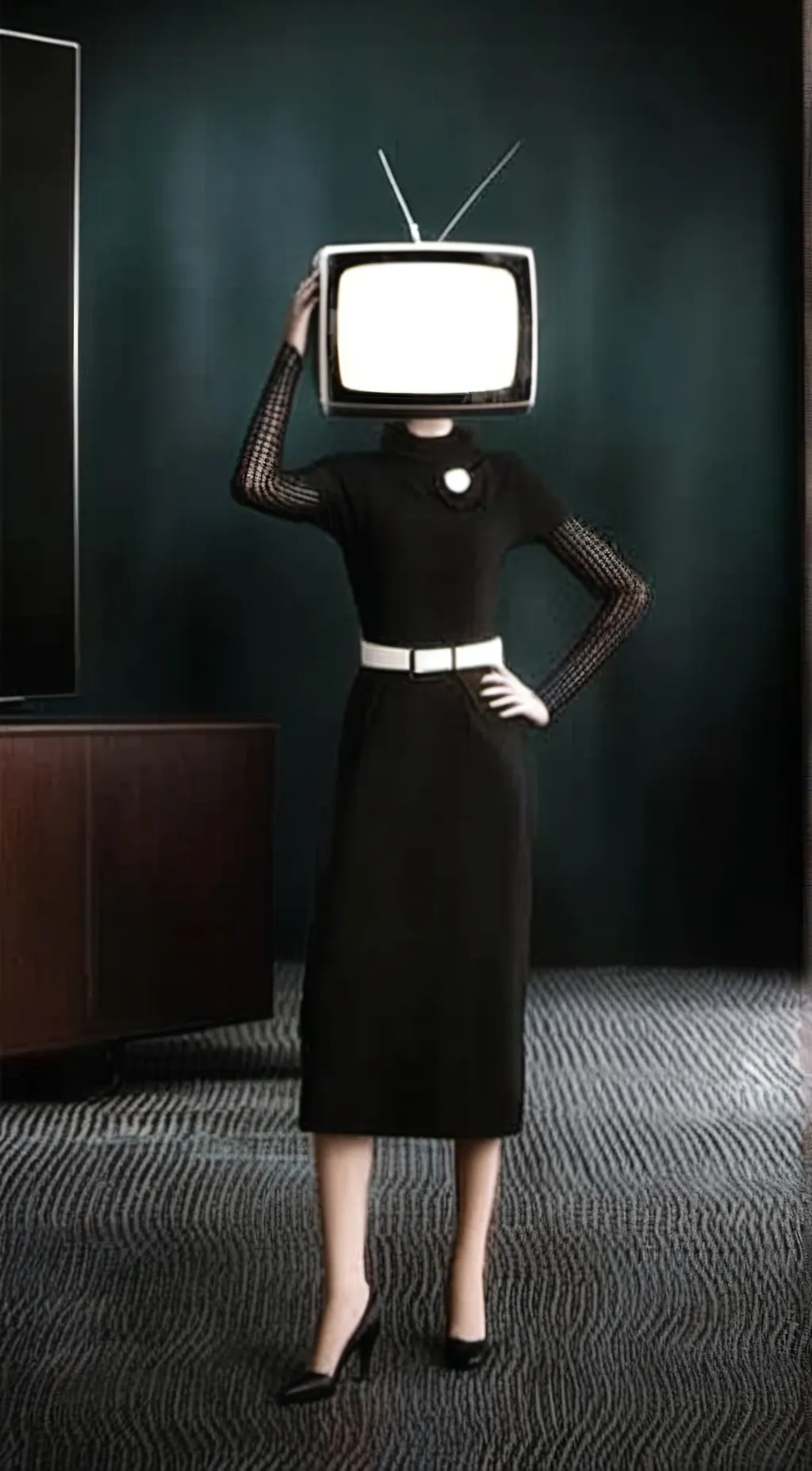 ai character: Tv woman background