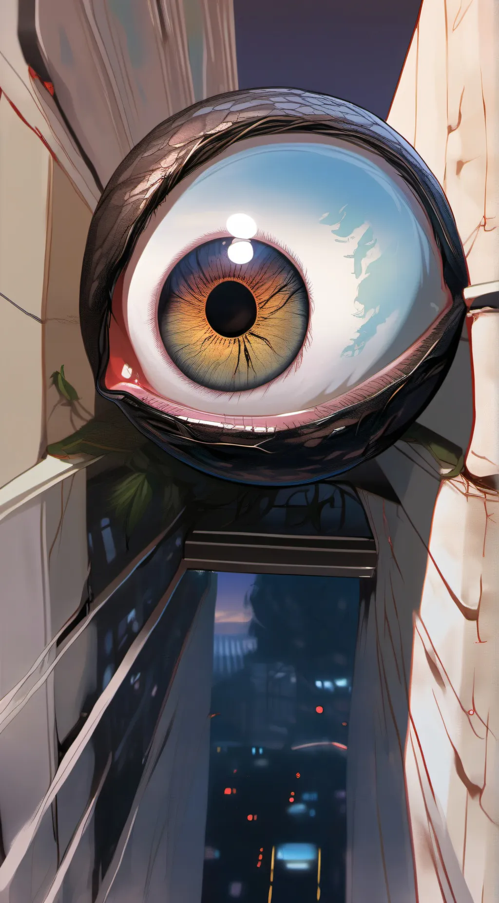 ai character: an eyeball background