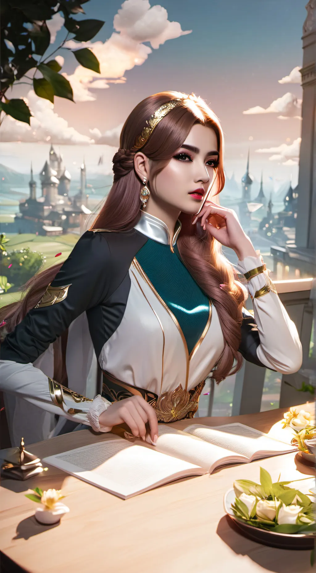 ai character: Alexandra  background